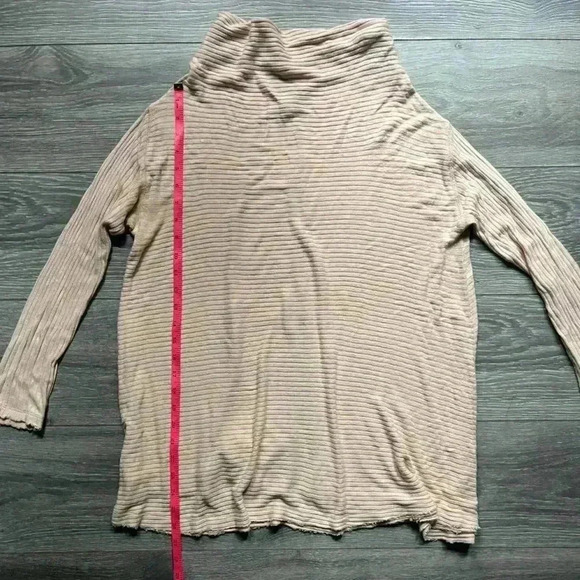 We The Free Blush Open Knit Funnel Neck Long Sleeve Relaxed Fit Shirt Size M - Picture 6 of 9